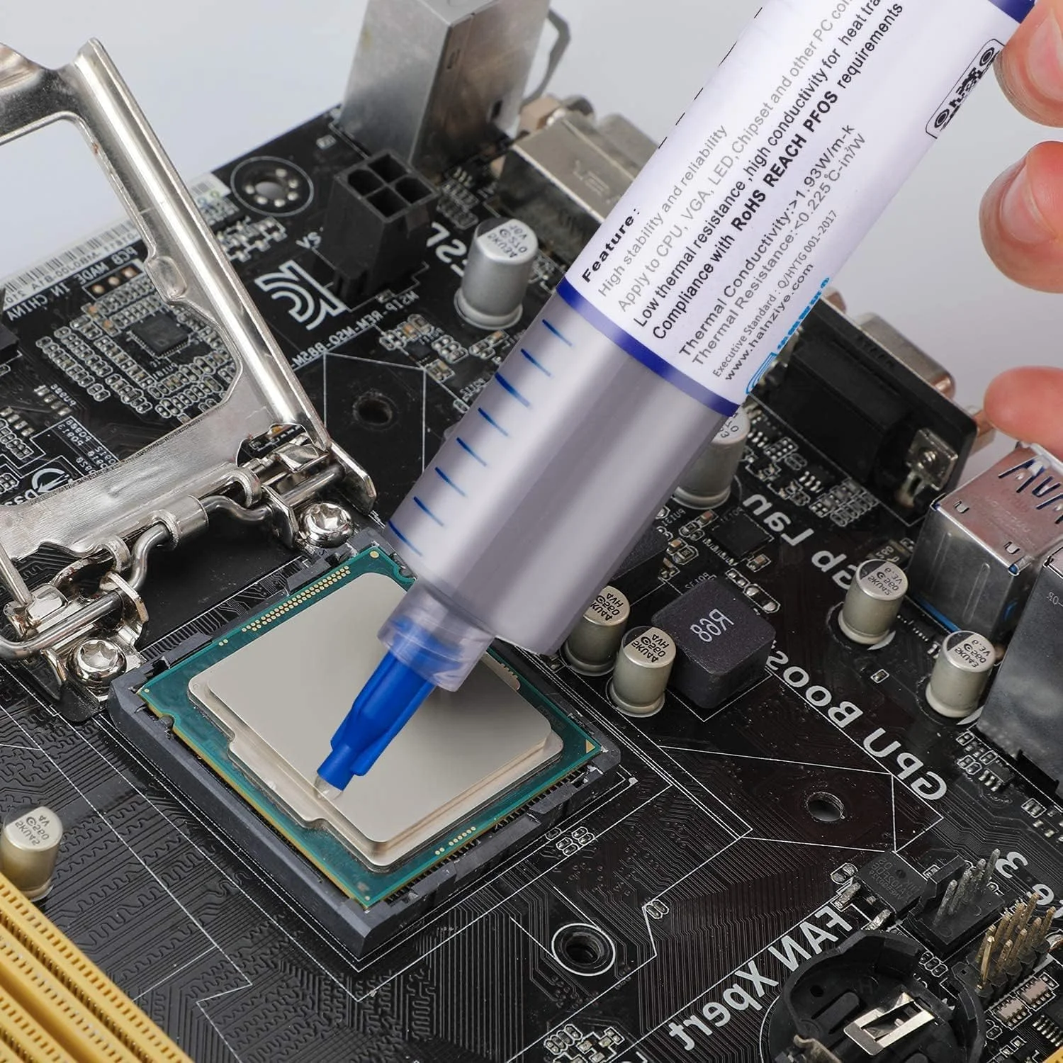 خمیر حرارتی با عملکرد بالا برای هیت سینک، خمیر حرارتی HY510، رسانایی حرارتی بیشتر از 1.93W/m-k، برای CPU، پردازنده، تمام کولرها، کامپیوتر، PS4 (HY510-30g، بسته 3 عددی)