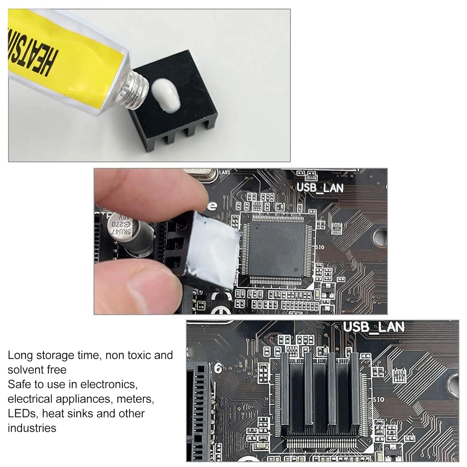 خمیر حرارتی CPU مقاوم در برابر حرارت گریس سیلیکونی عایق برای پرینتر سه بعدی، مجموعه 5 عددی گریس حرارتی CPU برای الکترونیک خمیر حرارتی CPU مقاوم در برابر حرارت گریس سیلیکونی عایق برای پرینتر سه بعدی، مجموعه 5 عددی گریس حرارتی CPU برای الکترونیک