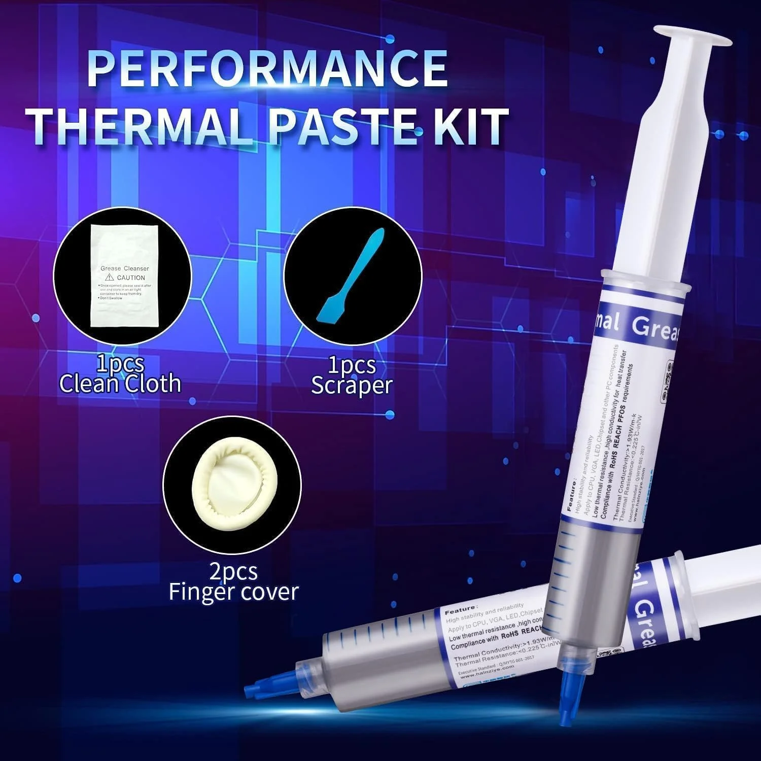 خمیر حرارتی با عملکرد بالا برای هیت سینک، خمیر حرارتی HY510، رسانایی حرارتی بیشتر از 1.93W/m-k، برای CPU، پردازنده، تمام کولرها، کامپیوتر، PS4 (HY510-30g، بسته 3 عددی)