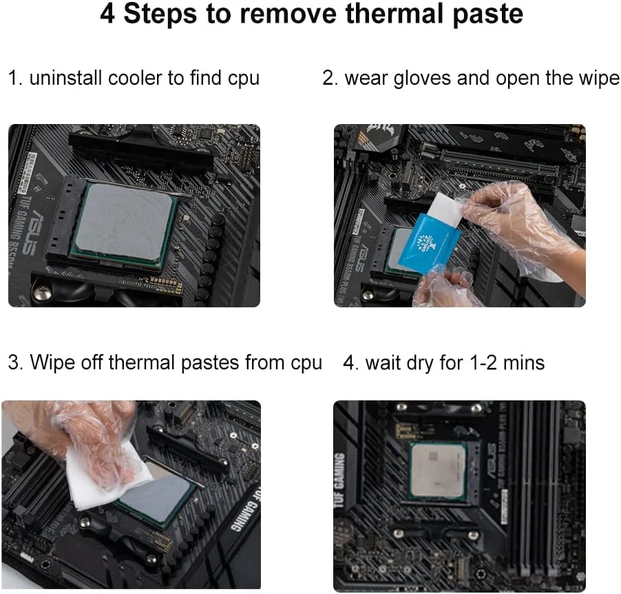 کیت های پاک کننده خمیر حرارتی OwlTree برای CPU، GPU، هیت سینک و غیره (20 عدد دستمال مرطوب) کیت های پاک کننده خمیر حرارتی OwlTree برای CPU، GPU، هیت سینک و غیره (20 عدد دستمال مرطوب)