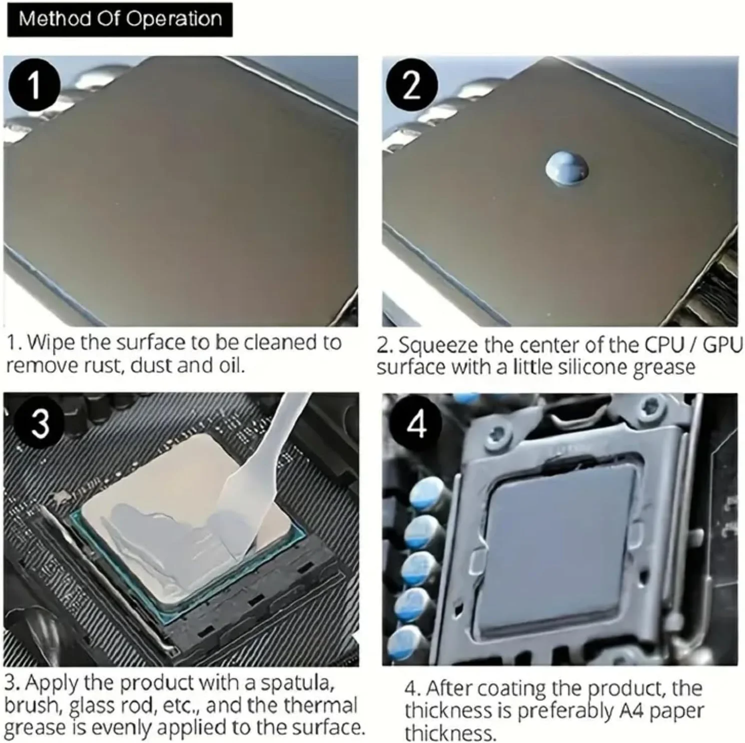 خمیر حرارتی با عملکرد بالا با رسانایی حرارتی عالی، استفاده آسان، ترکیب هیت سینک غیر سخت شونده، ماده رابط حرارتی بادوام برای CPU، GPU، RAM و استفاده در اورکلاک خمیر حرارتی با عملکرد بالا با رسانایی حرارتی عالی، استفاده آسان، ترکیب هیت سینک غیر سخت شونده، ماده رابط حرارتی بادوام برای CPU، GPU، RAM و استفاده در اورکلاک