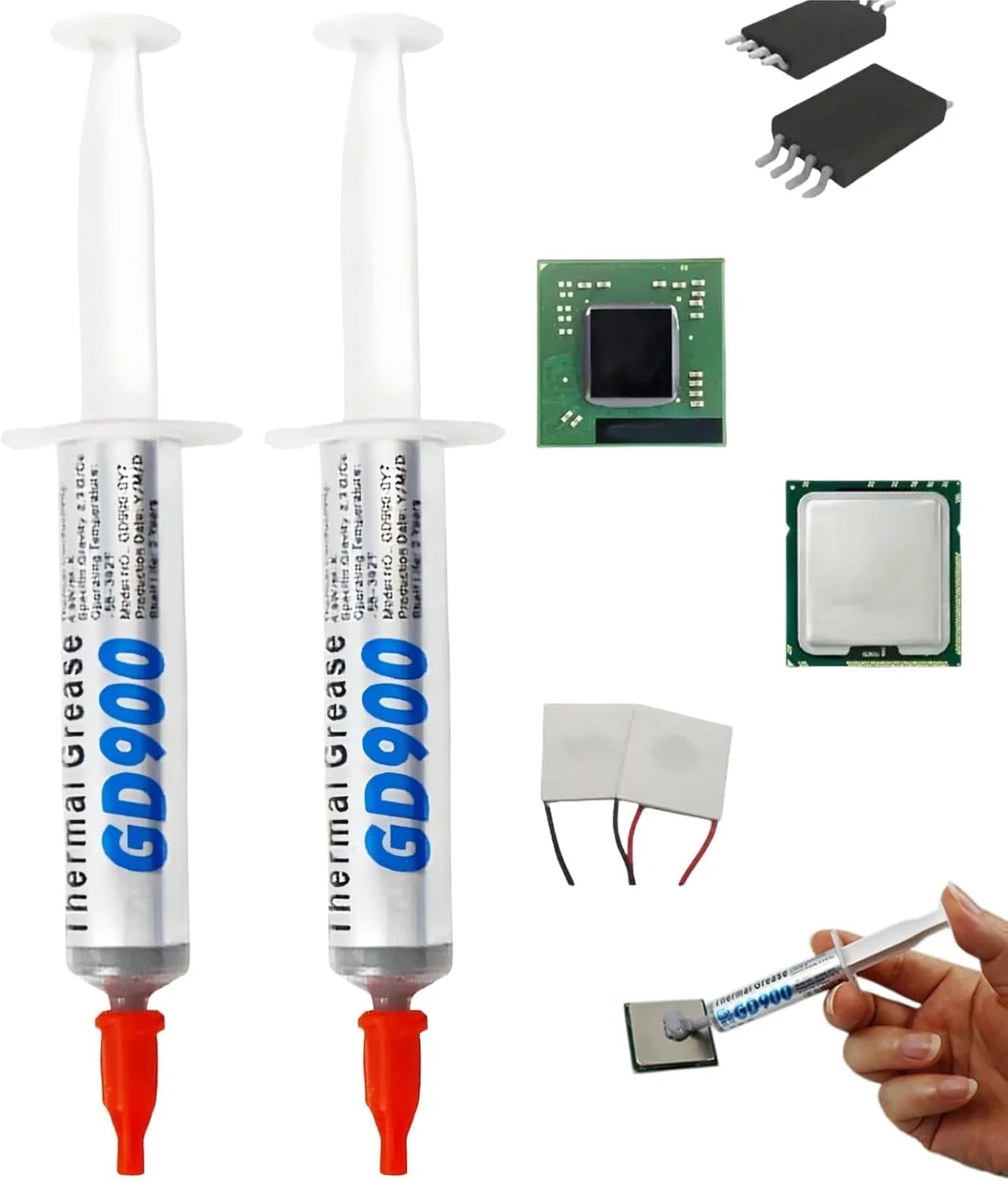 خمیر حرارتی 4.8W/M-K (15 گرم * 2 عدد)، خمیر حرارتی سینک حرارتی با عملکرد بالا Azonee برای خنک کننده تمام CPU/GPU، گریس حرارتی کارآمد