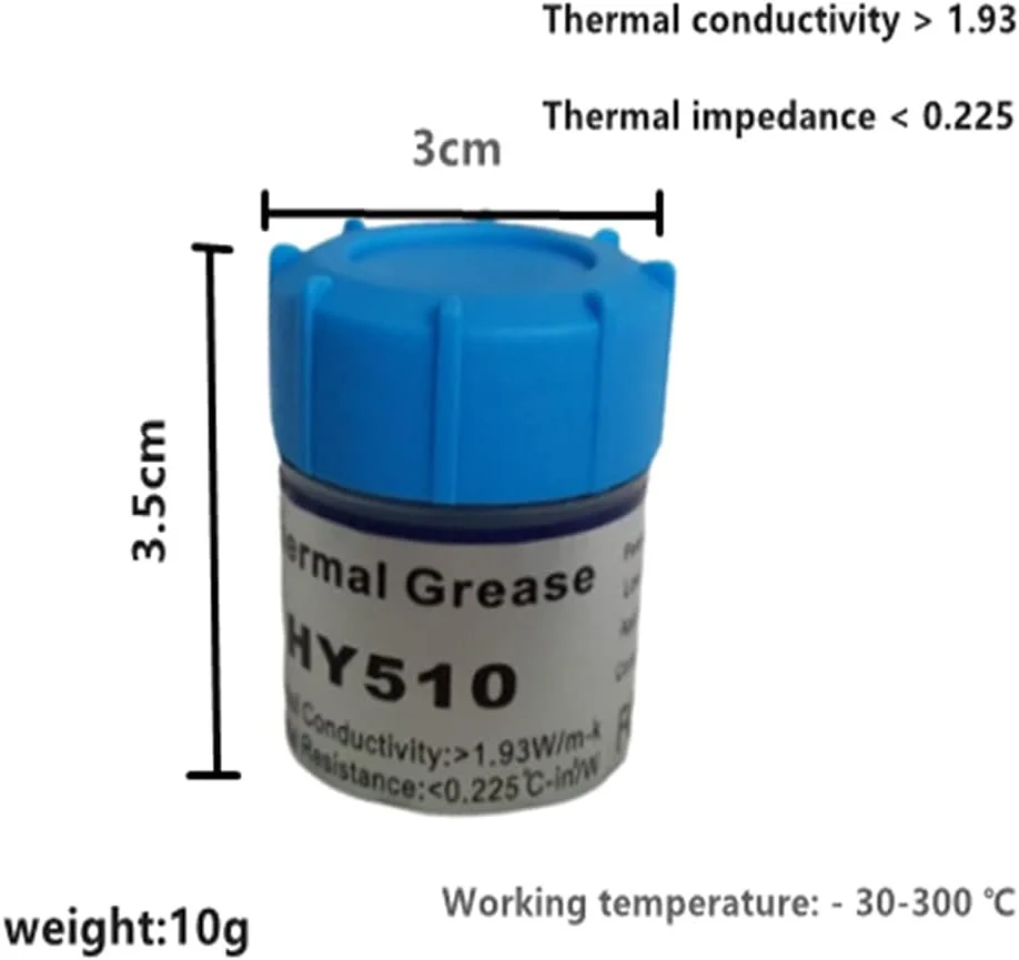 خمیر حرارتی سیلیکونی خاکستری HY510 گریس رسانای هیت سینک برای خنک کننده پردازنده، کارت گرافیک و چیپست لپ تاپ خمیر حرارتی سیلیکونی خاکستری HY510 گریس رسانای هیت سینک برای خنک کننده پردازنده، کارت گرافیک و چیپست لپ تاپ
