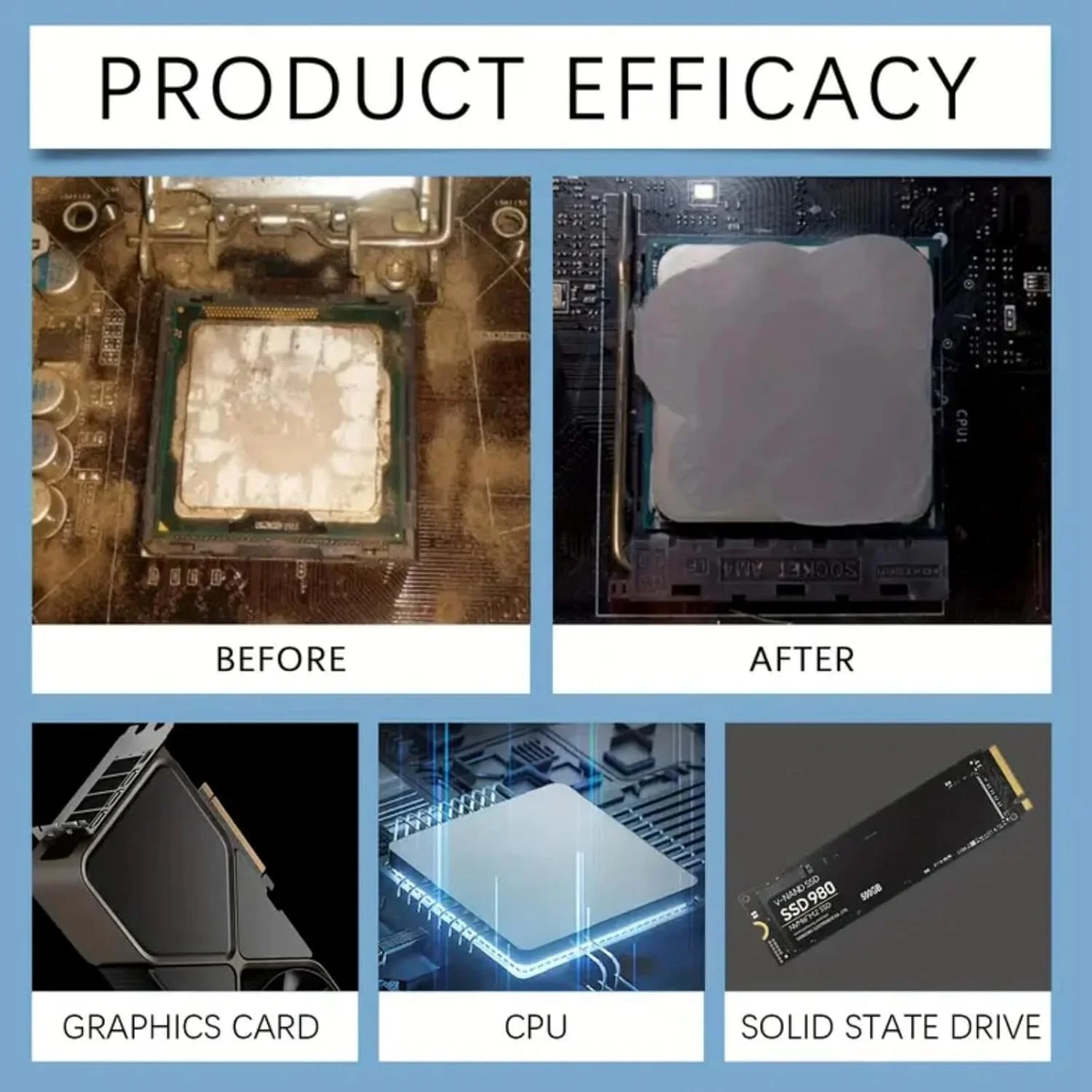 خمیر حرارتی 4.8W/M-K (15 گرم * 2 عدد)، خمیر حرارتی سینک حرارتی با عملکرد بالا Azonee برای خنک کننده تمام CPU/GPU، گریس حرارتی کارآمد خمیر حرارتی 4.8W/M-K (15 گرم * 2 عدد)، خمیر حرارتی سینک حرارتی با عملکرد بالا Azonee برای خنک کننده تمام CPU/GPU، گریس حرارتی کارآمد