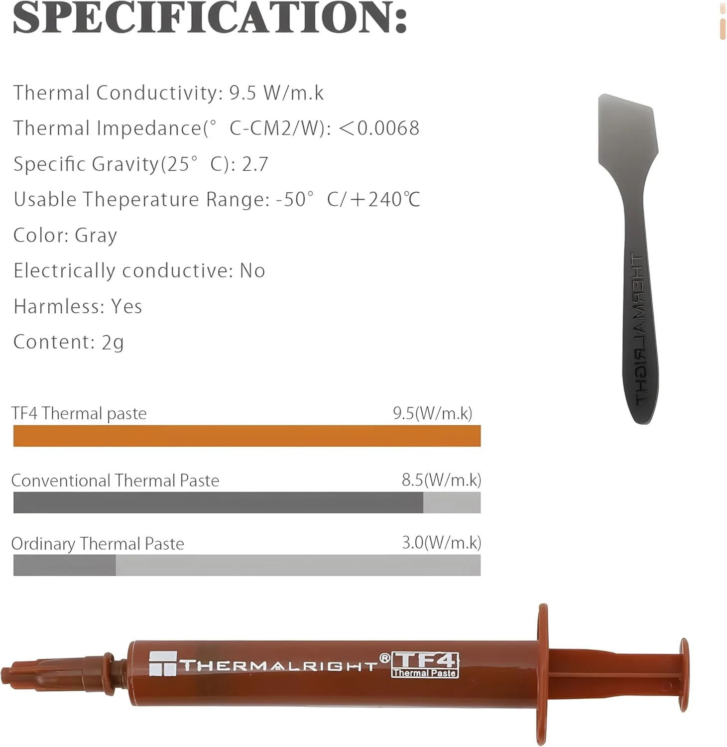 خمیر حرارتی TR TF4 2g برای خنک کننده ها، خمیر هیت سینک با دوام بالا 9.5W/m.k - 2 گرم، کارت گرافیک، CPU، لپ تاپ، گریس حرارتی PS4 خمیر حرارتی TR TF4 2g برای خنک کننده ها، خمیر هیت سینک با دوام بالا 9.5W/m.k - 2 گرم، کارت گرافیک، CPU، لپ تاپ، گریس حرارتی PS4