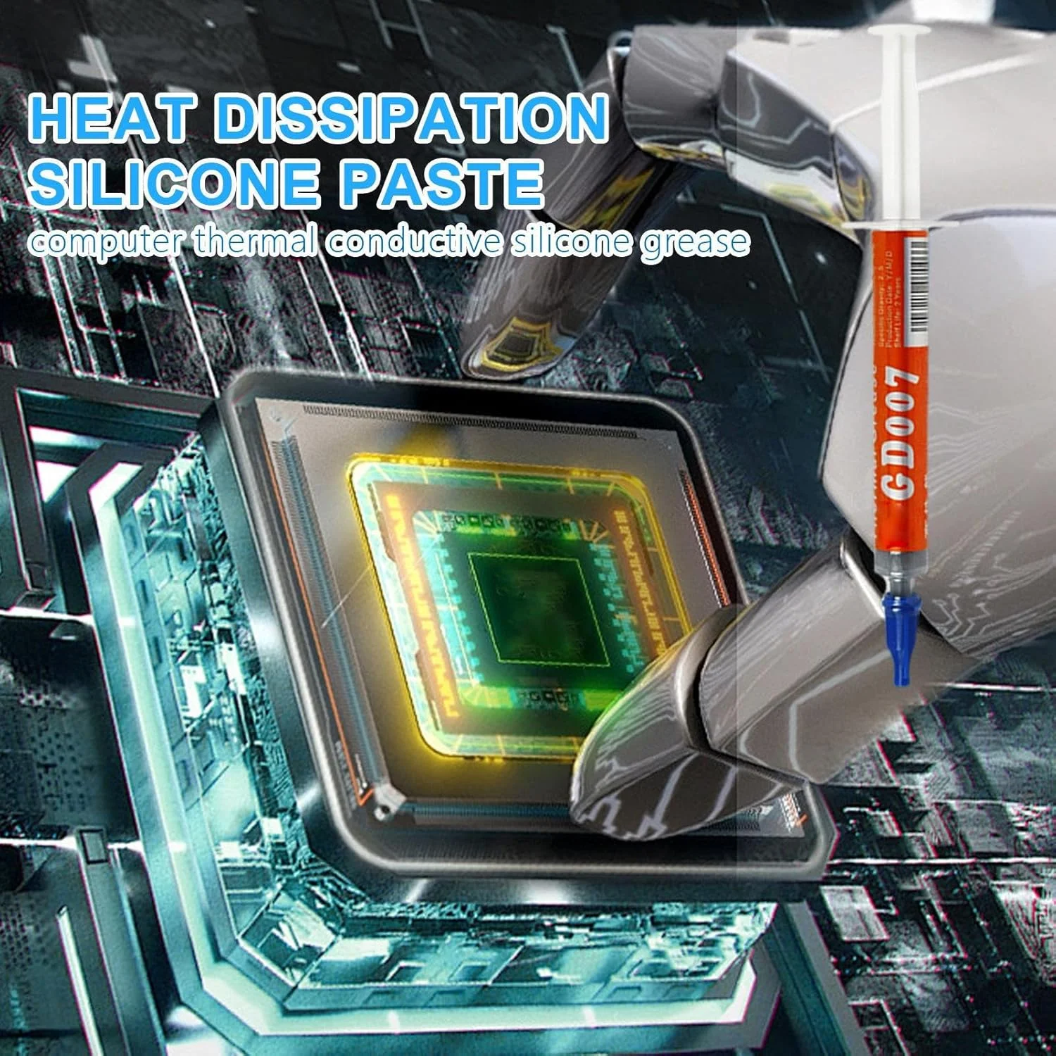 گریس حرارتی - خمیر حرارتی | لوله سرنگی سیلیکونی گریس رسانا برای خنک کردن قطعات الکترونیکی کامپیوتر منزل