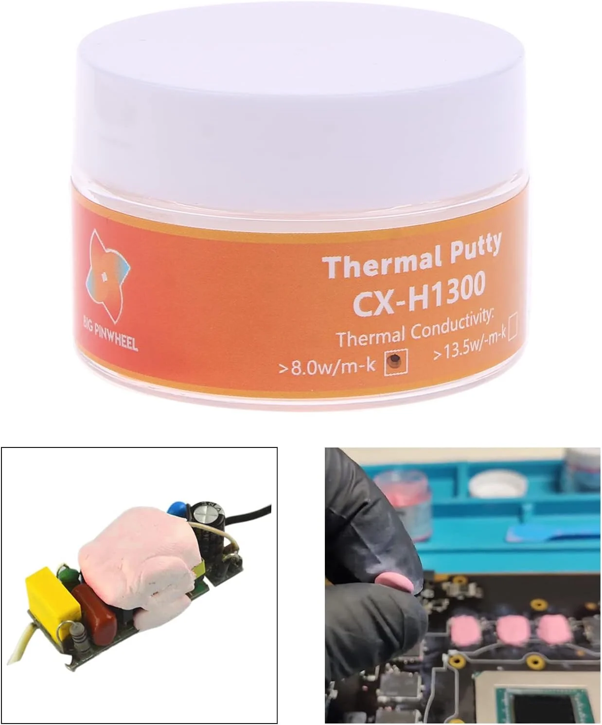 خمیر سیلیکونی حرارتی CX H1300 با هدایت حرارتی بالا، مناسب برای هیت سینک CPU، در وزن های 20، 50 و 70 گرم و با قدرت انتقال حرارت 13.5W/m-k