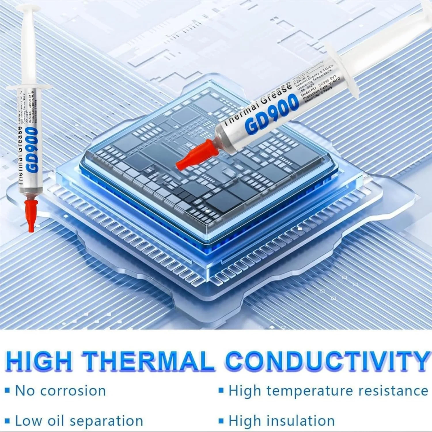 خمیر حرارتی 4.8W/M-K (15 گرم * 2 عدد)، خمیر حرارتی سینک حرارتی با عملکرد بالا Azonee برای خنک کننده تمام CPU/GPU، گریس حرارتی کارآمد خمیر حرارتی 4.8W/M-K (15 گرم * 2 عدد)، خمیر حرارتی سینک حرارتی با عملکرد بالا Azonee برای خنک کننده تمام CPU/GPU، گریس حرارتی کارآمد