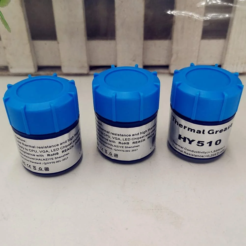 خمیر حرارتی سیلیکونی خاکستری HY510 گریس رسانای هیت سینک برای خنک کننده پردازنده، کارت گرافیک و چیپست لپ تاپ خمیر حرارتی سیلیکونی خاکستری HY510 گریس رسانای هیت سینک برای خنک کننده پردازنده، کارت گرافیک و چیپست لپ تاپ