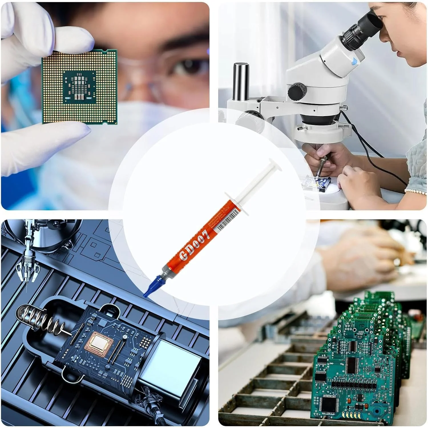 گریس حرارتی - خمیر حرارتی | لوله سرنگی سیلیکونی گریس رسانا برای خنک کردن قطعات الکترونیکی کامپیوتر منزل