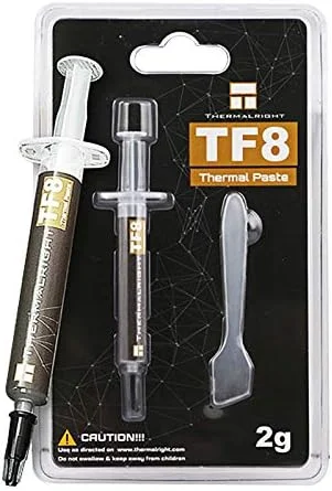 خمیر حرارتی Thermalright TF8 2g با عملکرد بالا 13.8W/m.k، خمیر حرارتی با عملکرد بالا برای پردازنده/CPU/GPU/IC/همه خنک کننده ها، -2 گرم، همراه با ابزار کاردک (TF8 2g)