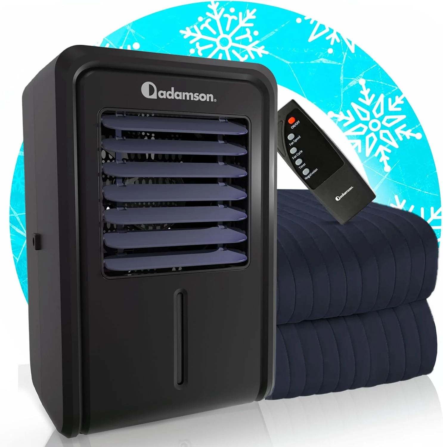 سیستم خنک کننده تخت خواب آدامسون مدل B10 آبی تیره - سایز یک نفره 190.5 سانتی متر طول در 99 سانتی متر عرض - جدیدترین مدل 2024 - پد خنک کننده تشک تخت خواب 100% پنبه ای برای تعریق شبانه - خنک کننده آبی تخت خواب ایده آل برای افراد گرمایی