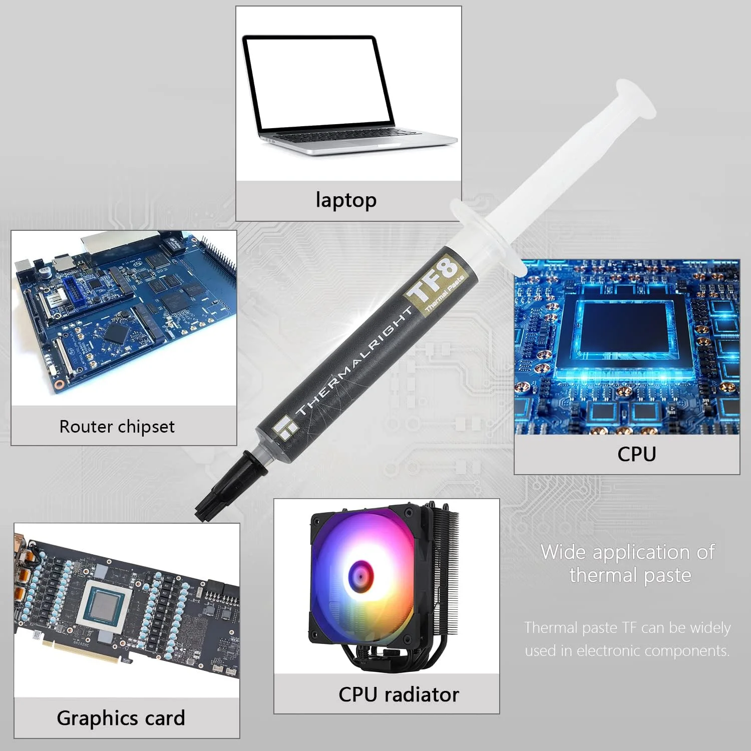 خمیر حرارتی Thermalright TF8 2g با عملکرد بالا 13.8W/m.k، خمیر حرارتی با عملکرد بالا برای پردازنده/CPU/GPU/IC/همه خنک کننده ها، -2 گرم، همراه با ابزار کاردک (TF8 2g)