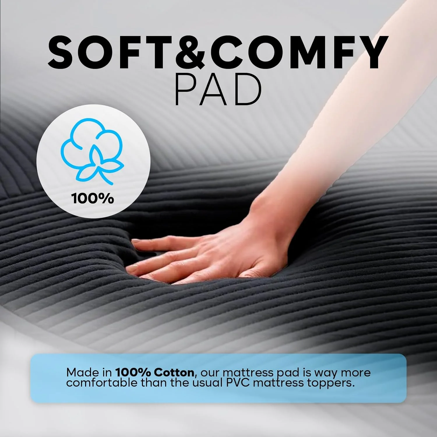 سیستم خنک کننده آدامسون مدل B10 Midnight - دوقلو 190x99 سانتی متر - پد تشک نخی 100% جدید 2024 مناسب برای تعریق شبانه - خنک کننده آبی ایده آل برای افراد گرمایی