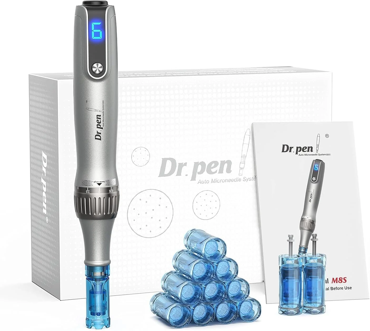 قلم میکرونیدلینگ Dr. Pen Ultima M8S: قلم میکرونیدلینگ بی سیم - 12 کارتریج جایگزین