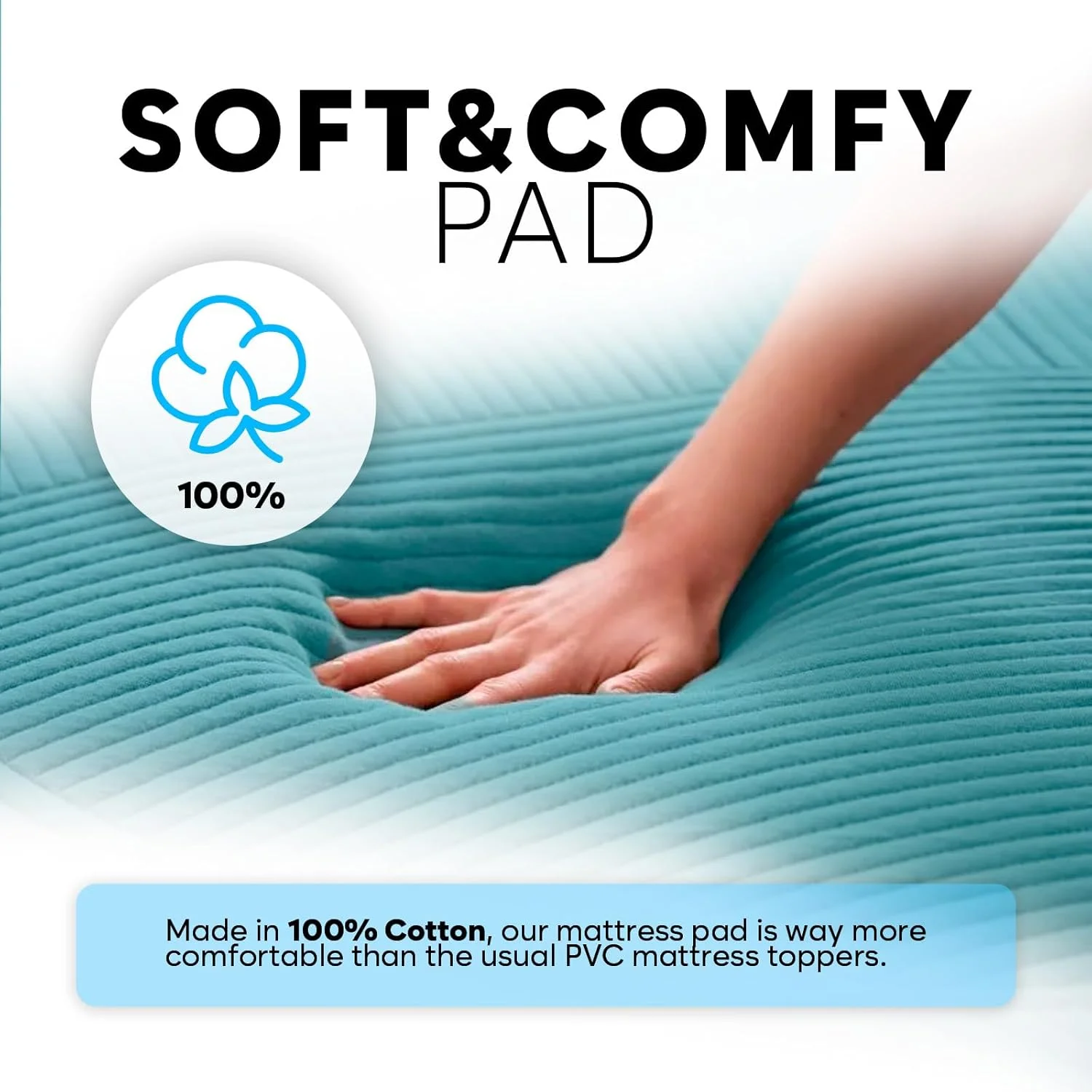 آدامسون B10 Aqua - جدید 2023 - سیستم خنک کننده تخت + پد خنک کننده تشک تخت 100% پنبه ای برای تعریق شبانه + خنک کننده تخت آبی ایده آل برای افراد گرمایی - دوقلو 75 اینچ طول x 39 اینچ عرض