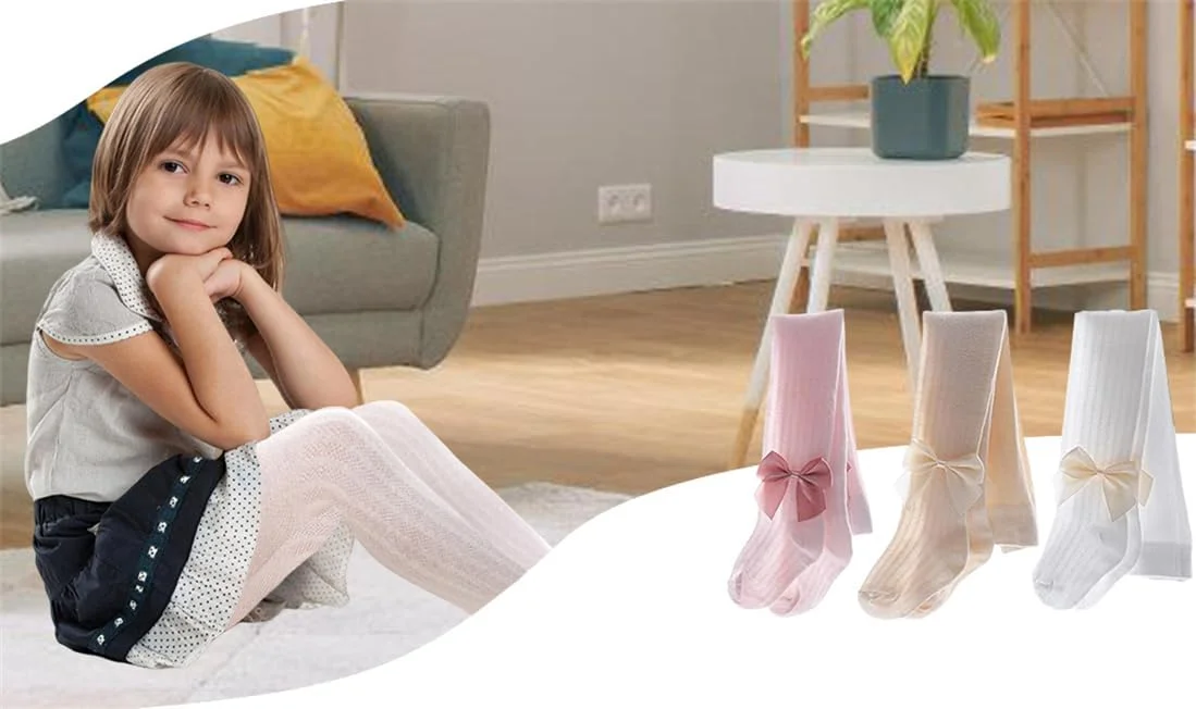 جوراب شلواری دخترانه 3 عددی، جوراب شلواری نخی بافتنی نازک توری تابستانی با پاپیون، جوراب شلواری ساق شلواری مد روز برای دختران، سایز S جوراب شلواری دخترانه 3 عددی، جوراب شلواری نخی بافتنی نازک توری تابستانی با پاپیون، جوراب شلواری ساق شلواری مد روز برای دختران، سایز S