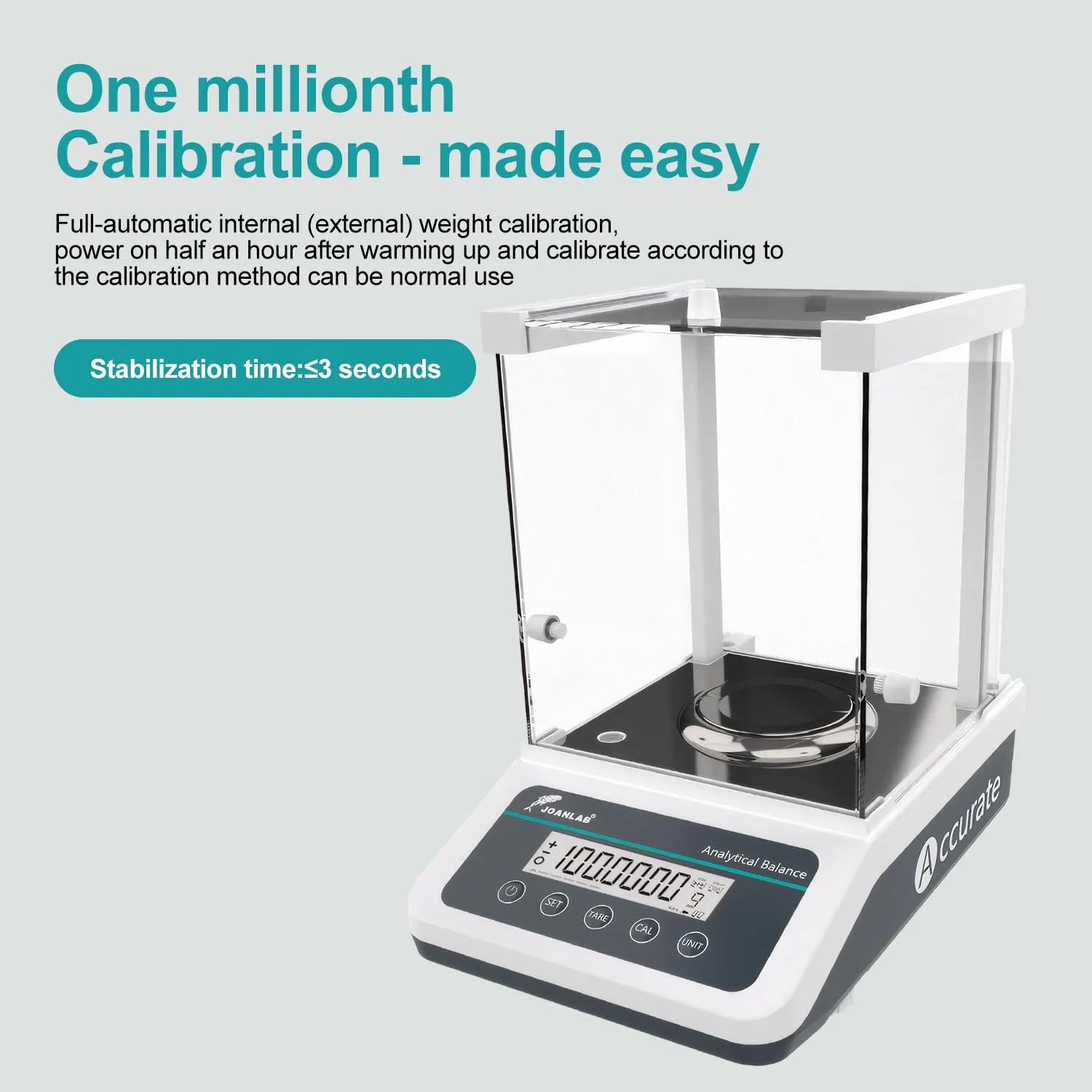 ترازوی تحلیلی دیجیتال JUMEIYP، دقت بالا 0.0001 گرم، ظرفیت 100 گرم، ترازوی آزمایشگاهی، ترازوی الکترونیکی علمی دقیق، کالیبراسیون خارجی برای آزمایشگاه، داروخانه، جواهرفروشی، (100 گرم، 0.1 میلی گرم)