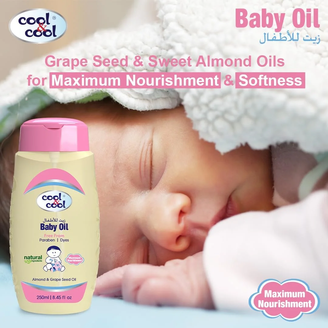 روغن بچه کول اند کول - 250 میلی لیتر - فاقد پارابن، غنی شده با ویتامین E و روغن هسته انگور برای آبرسانی ملایم روغن بچه کول اند کول - 250 میلی لیتر - فاقد پارابن، غنی شده با ویتامین E و روغن هسته انگور برای آبرسانی ملایم