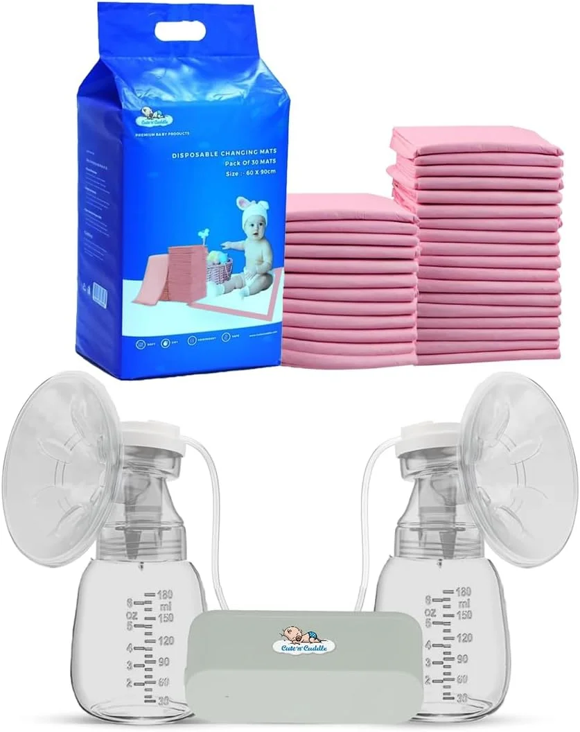 پد تعویض نوزاد کیوت اند کادل - بسته 30 عددی (60x90 سانتی متر، صورتی)، نرم، ضد آب و فوق العاده جاذب | شامل شیردوش برقی - بدون نیاز به دست، پوشیدنی، بی سیم و قابل شارژ با 9 سطح و 3 حالت پد تعویض نوزاد کیوت اند کادل - بسته 30 عددی (60x90 سانتی متر، صورتی)، نرم، ضد آب و فوق العاده جاذب | شامل شیردوش برقی - بدون نیاز به دست، پوشیدنی، بی سیم و قابل شارژ با 9 سطح و 3 حالت