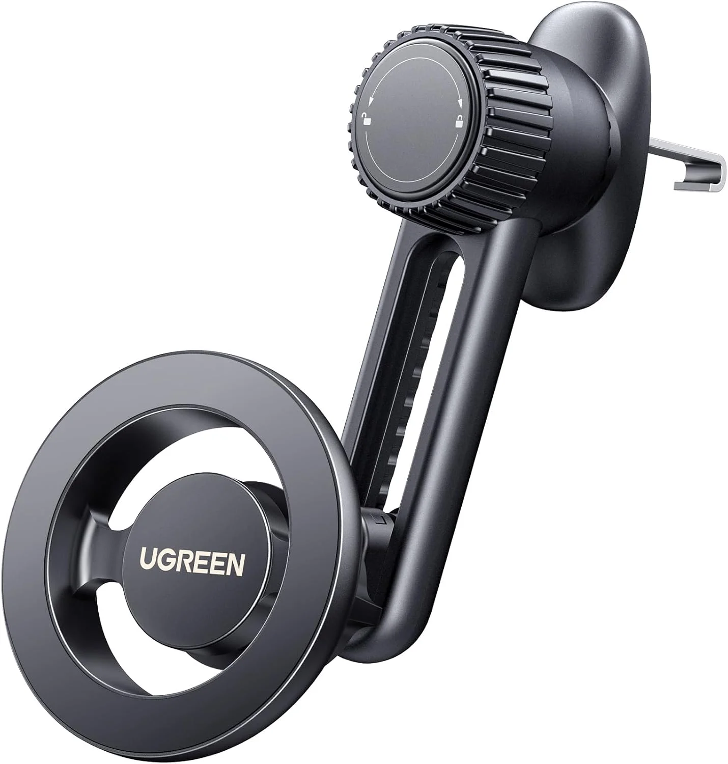 نگهدارنده گوشی خودرو UGREEN MagSafe، [چرخش 360 درجه فوق العاده پایدار]، قفل خودکار با یک دست، بدون مسدود کردن دریچه هوا، لوازم جانبی نگهدارنده مغناطیسی موبایل، مناسب برای آیفون 17/16/15/14/13، سامسونگ S25/24/S23