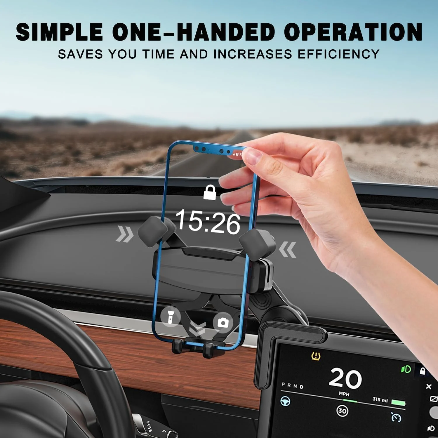 پایه نگهدارنده گوشی KASTWAVE تسلا، هولدر گوشی خودرو سازگار با مدل 3/Y، پایه نگهدارنده گوشی قابل تنظیم 360 درجه برای اکثر صفحه نمایش های خودرو، لوازم جانبی تسلا 3/Y مناسب برای همه گوشی های آیفون و اندروید