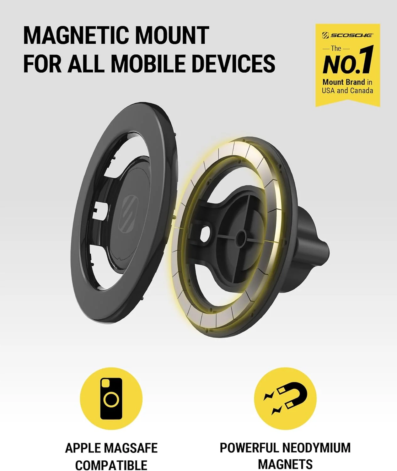 پایه نگهدارنده مغناطیسی گوشی موبایل Scosche MagicMount SMSDV MagSafe، استند گوشی برای داشبورد/دریچه هوا سازگار با iPhone 15/14/13/12/Pro/Max/Plus/Mini/لوازم جانبی Mag Safe، پایه گوشی داشبورد/دریچه هوا پایه نگهدارنده مغناطیسی گوشی موبایل Scosche MagicMount SMSDV MagSafe، استند گوشی برای داشبورد/دریچه هوا سازگار با iPhone 15/14/13/12/Pro/Max/Plus/Mini/لوازم جانبی Mag Safe، پایه گوشی داشبورد/دریچه هوا