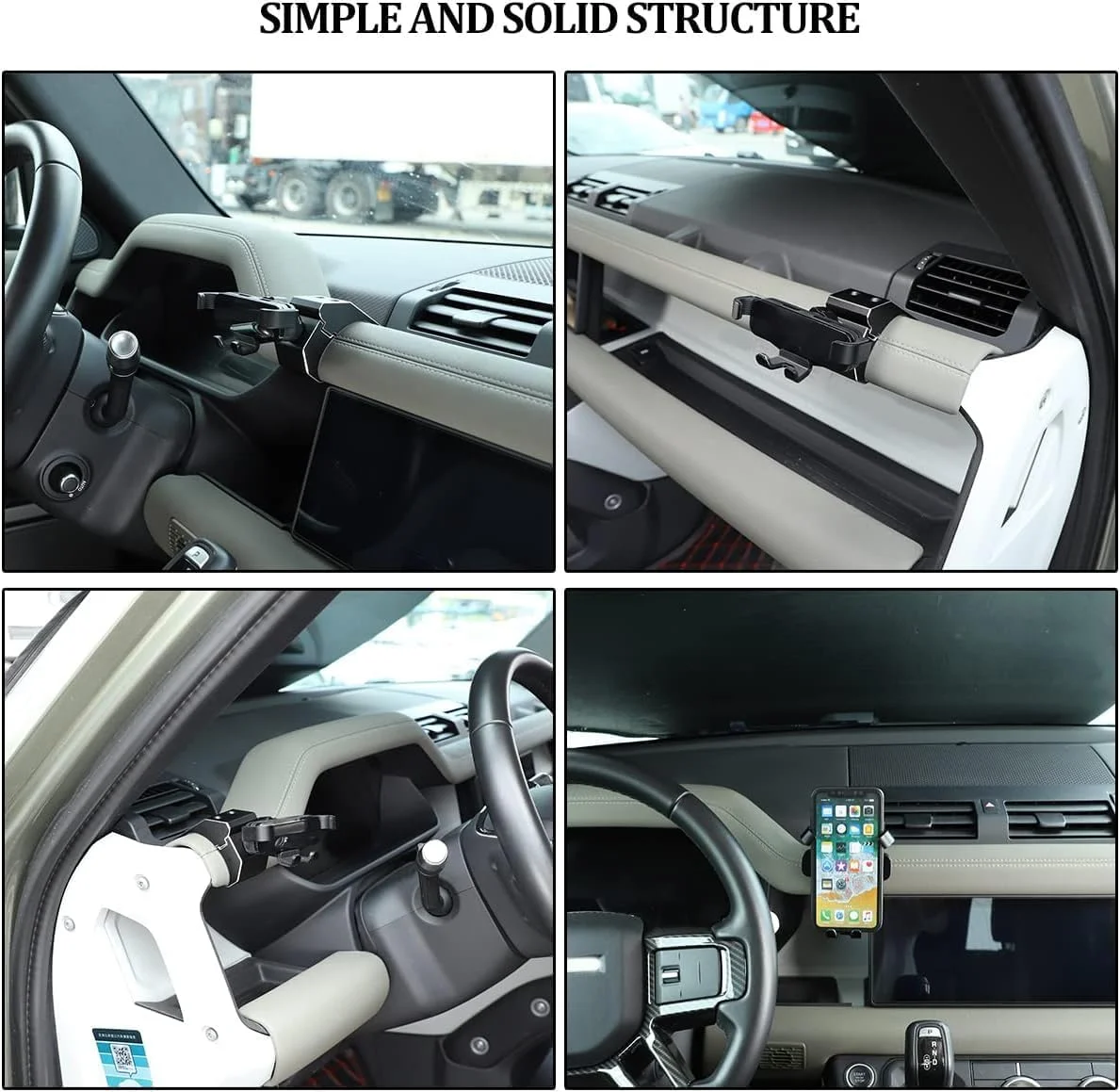 پایه نگهدارنده گوشی مناسب برای لند روور دیفندر 110 90 2020-2022، هولدر تلفن همراه کنسول مرکزی خودرو، لوازم جانبی تزئینی هولدر تلفن همراه مخصوص لند روور دیفندر