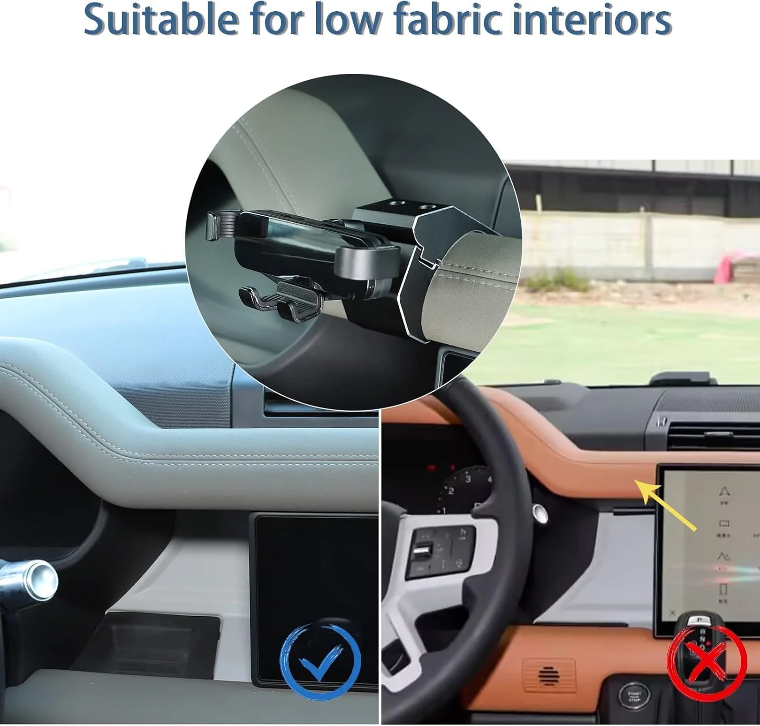 پایه نگهدارنده گوشی مناسب برای لند روور دیفندر 110 90 2020-2022، هولدر تلفن همراه کنسول مرکزی خودرو، لوازم جانبی تزئینی هولدر تلفن همراه مخصوص لند روور دیفندر