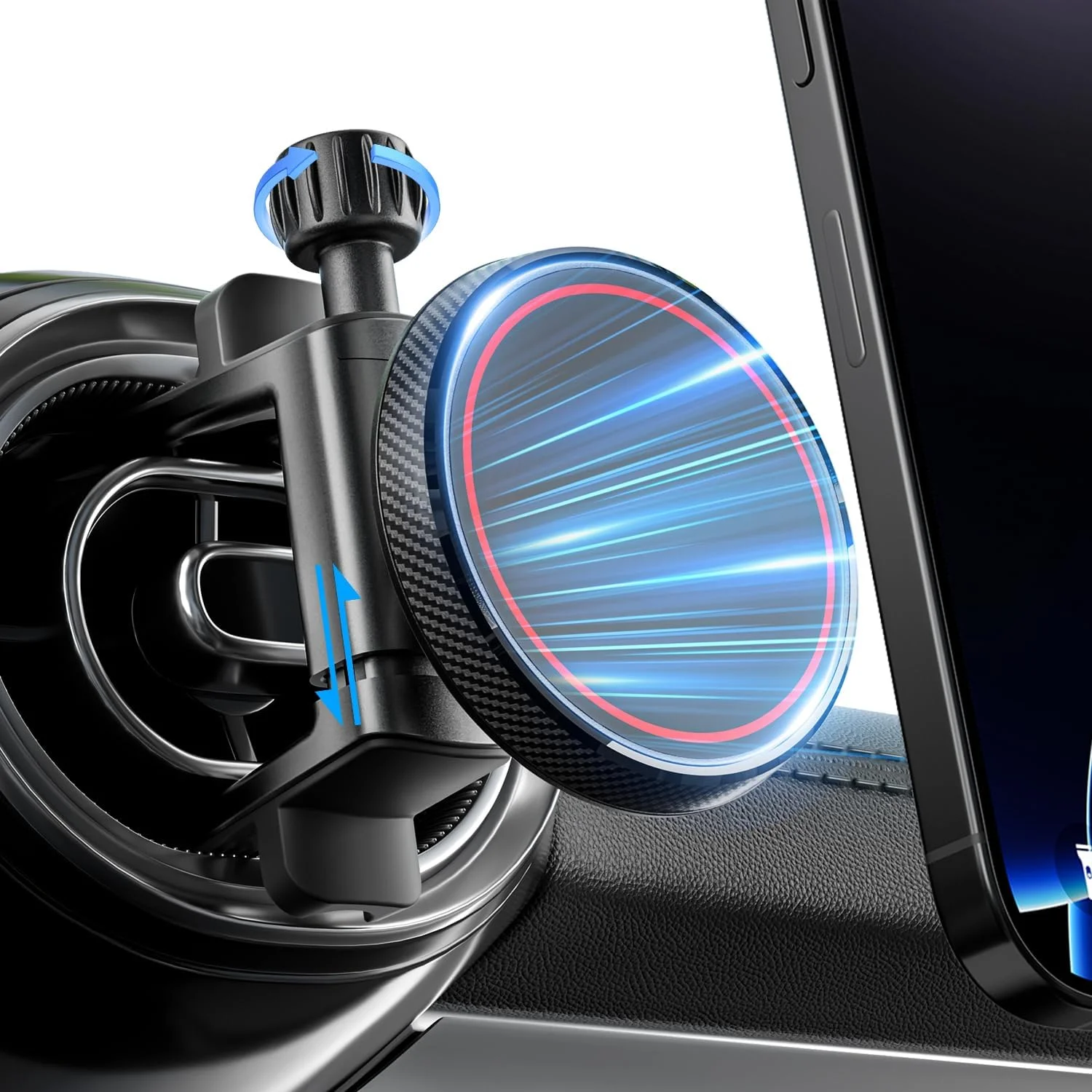 نگهدارنده مغناطیسی گوشی سازگار با دریچه هوای گرد خودروهای مرسدس بنز کلاس A/B/C/E/G/GLA/GLK، پایه نگهدارنده قوی گوشی برای آیفون 16 15 14 13 12 پرو مکس پلاس مینی
