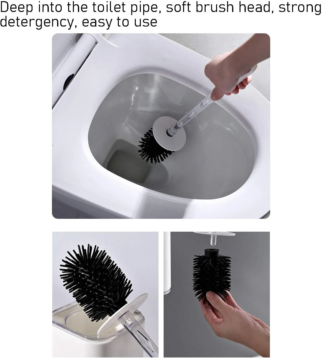 برس توالت و جا برسی، برس تمیز کننده توالت سیلیکونی مربعی شکل با دسته پلاستیکی بلند ضد لغزش و جا برسی خشک شونده سریع 11x11x44 سانتی متر (رنگ: سفید) برس توالت و جا برسی، برس تمیز کننده توالت سیلیکونی مربعی شکل با دسته پلاستیکی بلند ضد لغزش و جا برسی خشک شونده سریع 11x11x44 سانتی متر (رنگ: سفید)