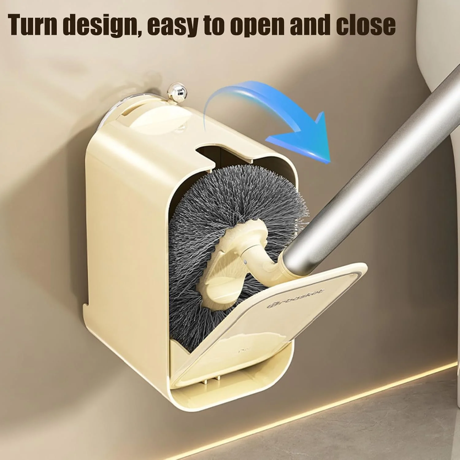 برس توالت شوی | برس توالت و جا برسی با مکنده | برس دسته بلند دیواری، لوازم نظافت صرفه جویی در فضا، لوازم جانبی حمام برای خانه و آپارتمان