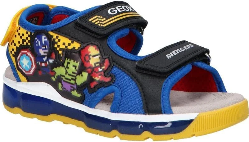 صندل پسرانه جیوکس مدل اندرویدبو 11، مشکی/سلطنتی، سایز 2