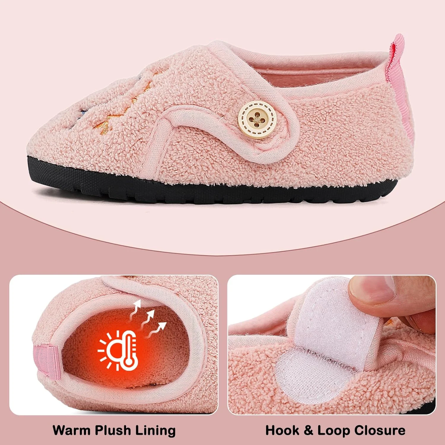 LACOFIA دمپایی بچگانه زمستانی گرم، کفش روفرشی کودکانه با کفی ضد لغزش LACOFIA دمپایی بچگانه زمستانی گرم، کفش روفرشی کودکانه با کفی ضد لغزش