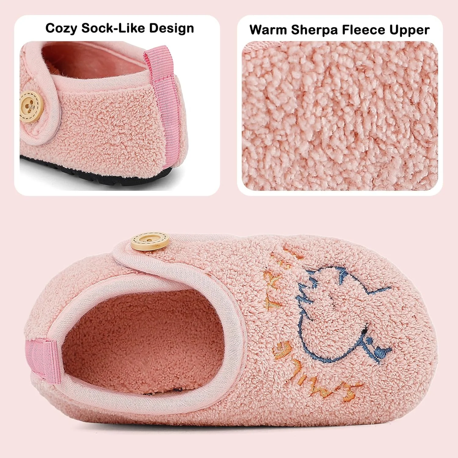 LACOFIA دمپایی بچگانه زمستانی گرم، کفش روفرشی کودکانه با کفی ضد لغزش LACOFIA دمپایی بچگانه زمستانی گرم، کفش روفرشی کودکانه با کفی ضد لغزش