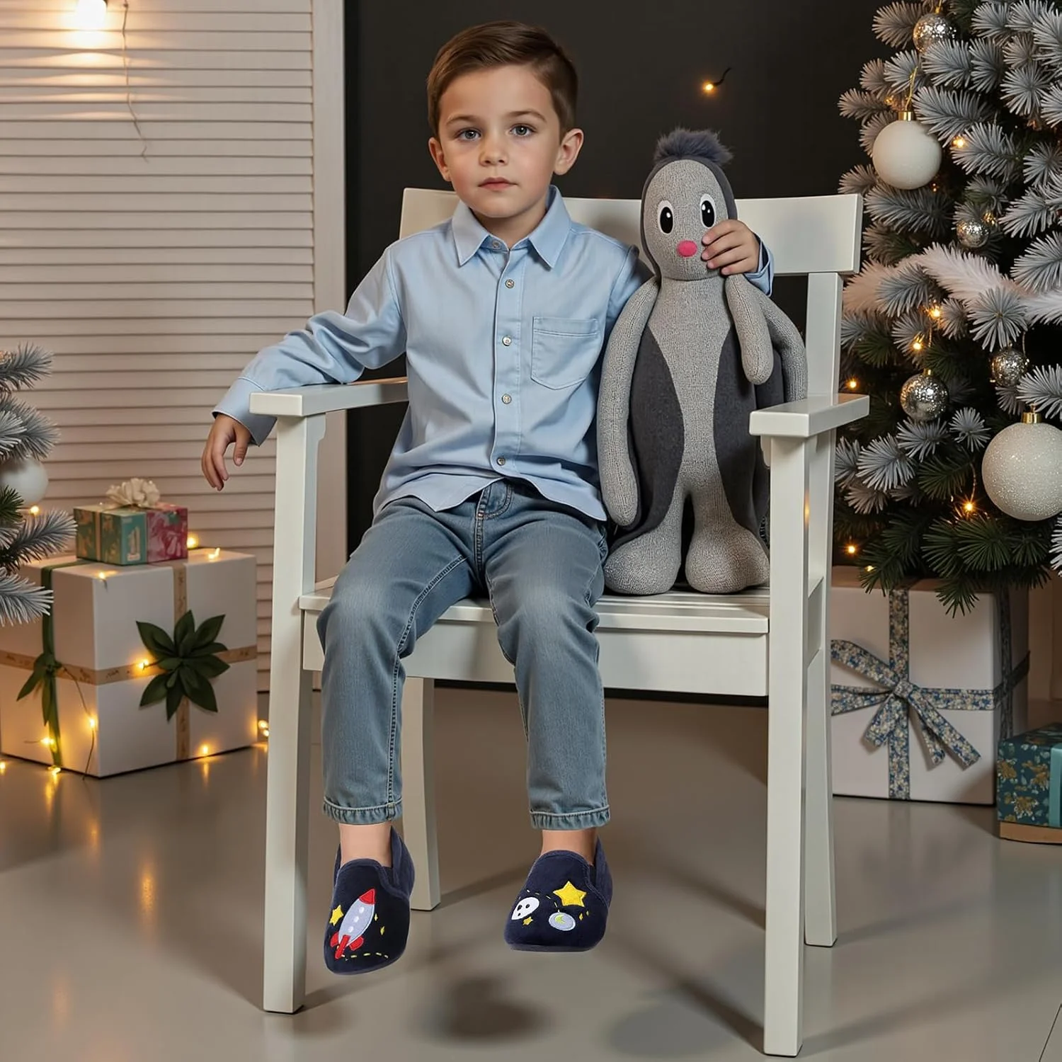 کفش های پاپوشی کودکانه MK MATT KEELY، دمپایی زمستانی سبک و ضد لغزش، تنفس پذیر و ضد لغزش برای کودکان نوپا، کفش های کلبه ای، دمپایی