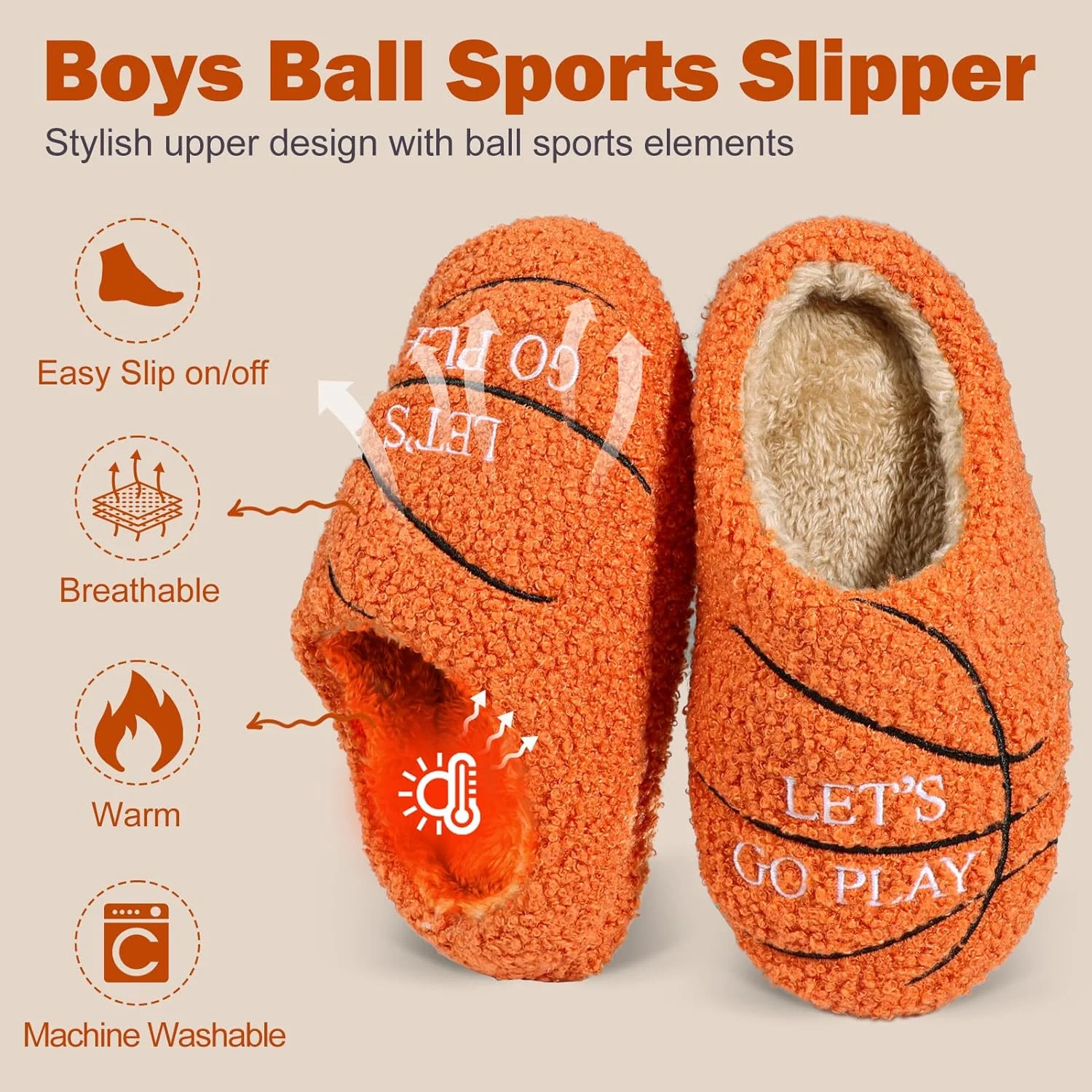 دمپایی روفرشی توپی پسرانه، نرم و راحت، مناسب خانه، ضد لغزش، فوم حافظه دار، مناسب داخل و خارج از خانه