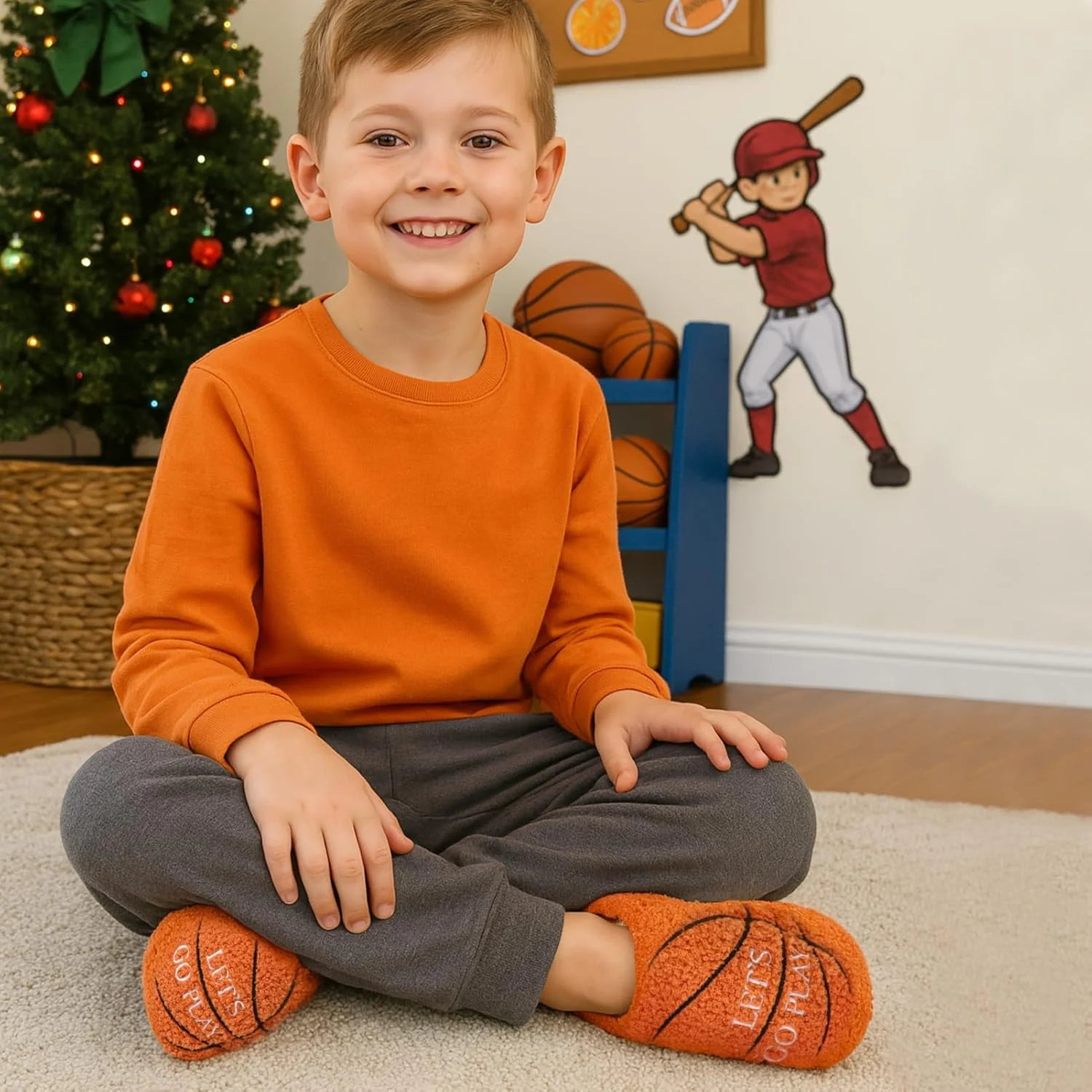 دمپایی روفرشی توپی پسرانه، نرم و راحت، مناسب خانه، ضد لغزش، فوم حافظه دار، مناسب داخل و خارج از خانه