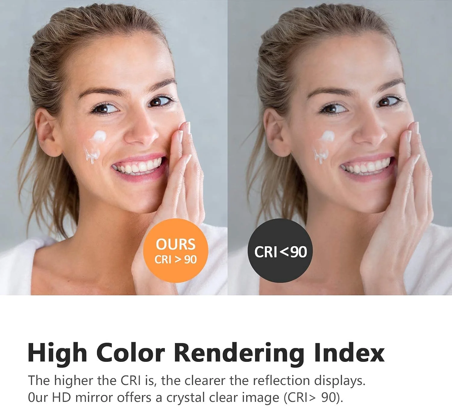 آینه بدون قاب EMKE با قفسه - آینه اصلاح دیواری کوچک حمام با فضای ذخیره سازی، آینه های مستطیلی روشویی 80x60 سانتی متر