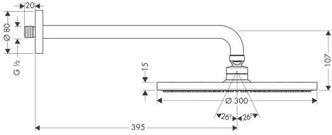سردوش حمام هانسگروهه Raindance S - سردوش به همراه بازویی، سردوش گرد (قطر 240 میلی متر)، سردوش بارانی با 1 نوع اسپری برای نصب دیواری، ضد رسوب، کروم، 27607000 سردوش حمام هانسگروهه Raindance S - سردوش به همراه بازویی، سردوش گرد (قطر 240 میلی متر)، سردوش بارانی با 1 نوع اسپری برای نصب دیواری، ضد رسوب، کروم، 27607000