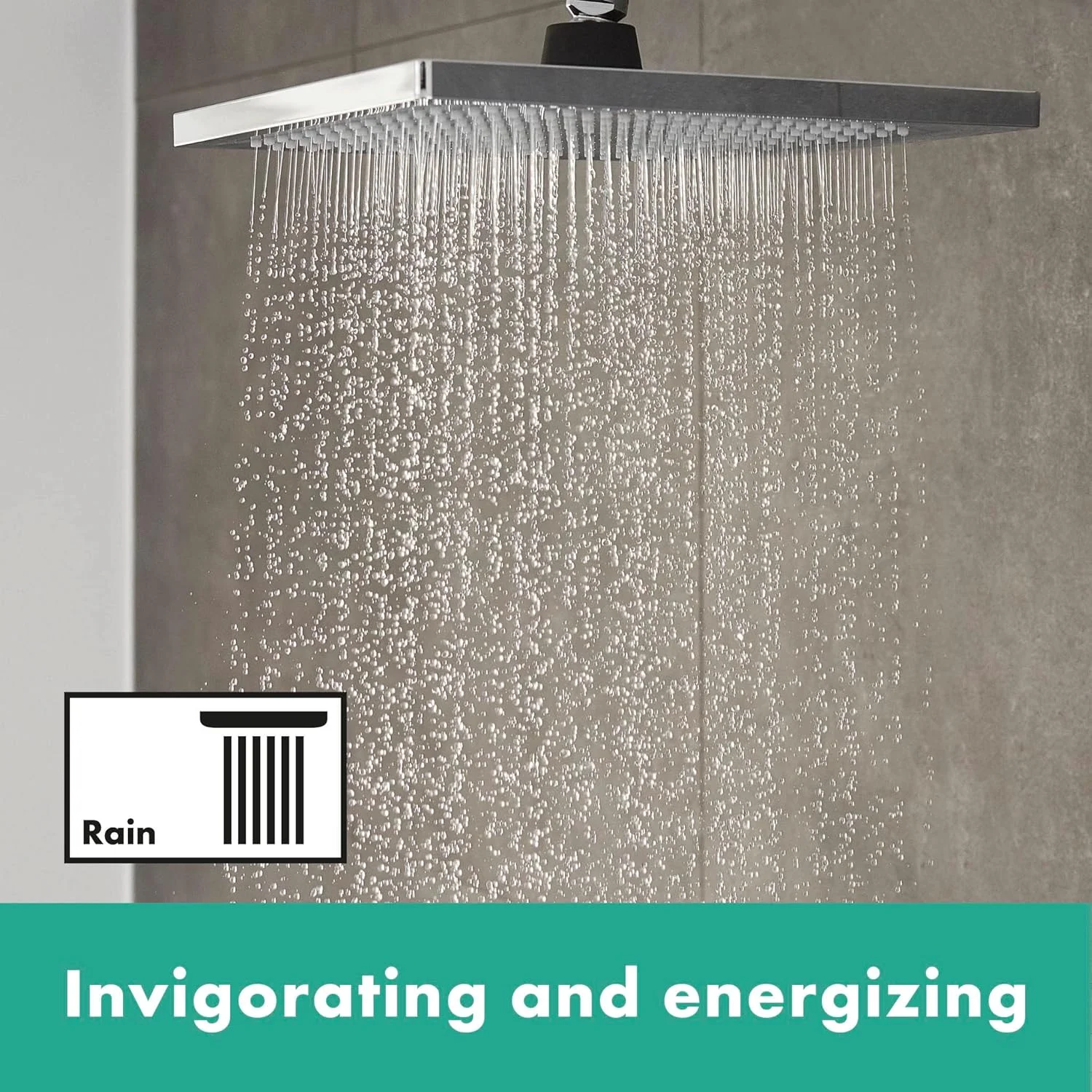 سردوش حمام هانسگروهه کرومتا E - سردوش مربعی (240x240 میلی متر)، سردوش بارانی با 1 حالت پاشش برای نصب دیواری یا سقفی، ضد رسوب، کروم