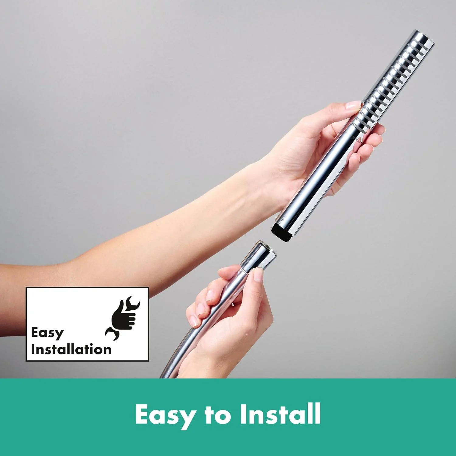 سردوش دستی هانسگروهه Pulsify S صرفه جویی در آب 7.9 لیتر در دقیقه (EcoSmart)، سردوش دستی PowderRain با عملکرد ضد رسوب، کروم، 24125000