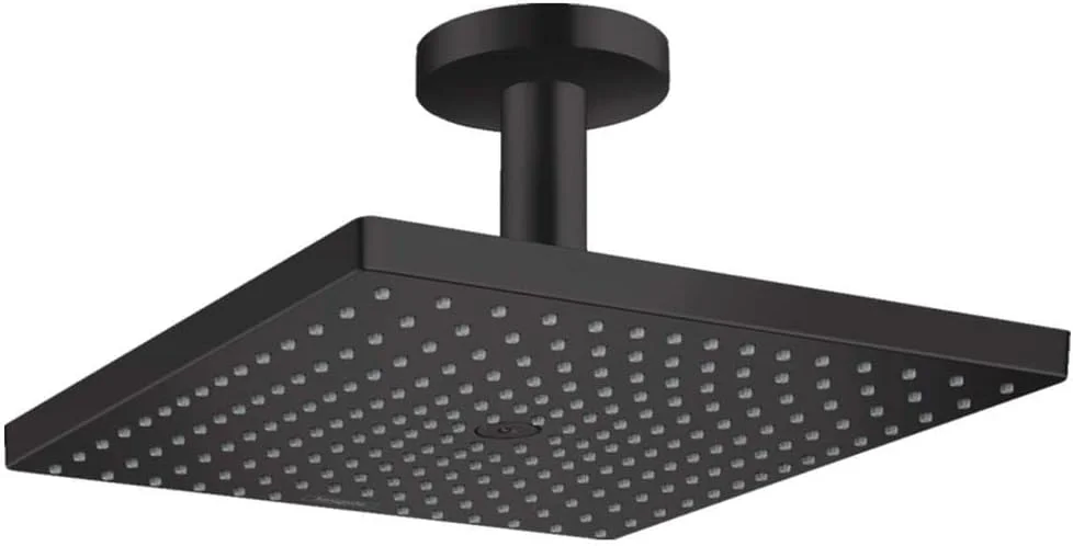 سردوش سقفی هانسگروهه Raindance E 300 تک حالته با اتصال سقفی مشکی مات، 300x300 میلی متر (اتصال سقفی)