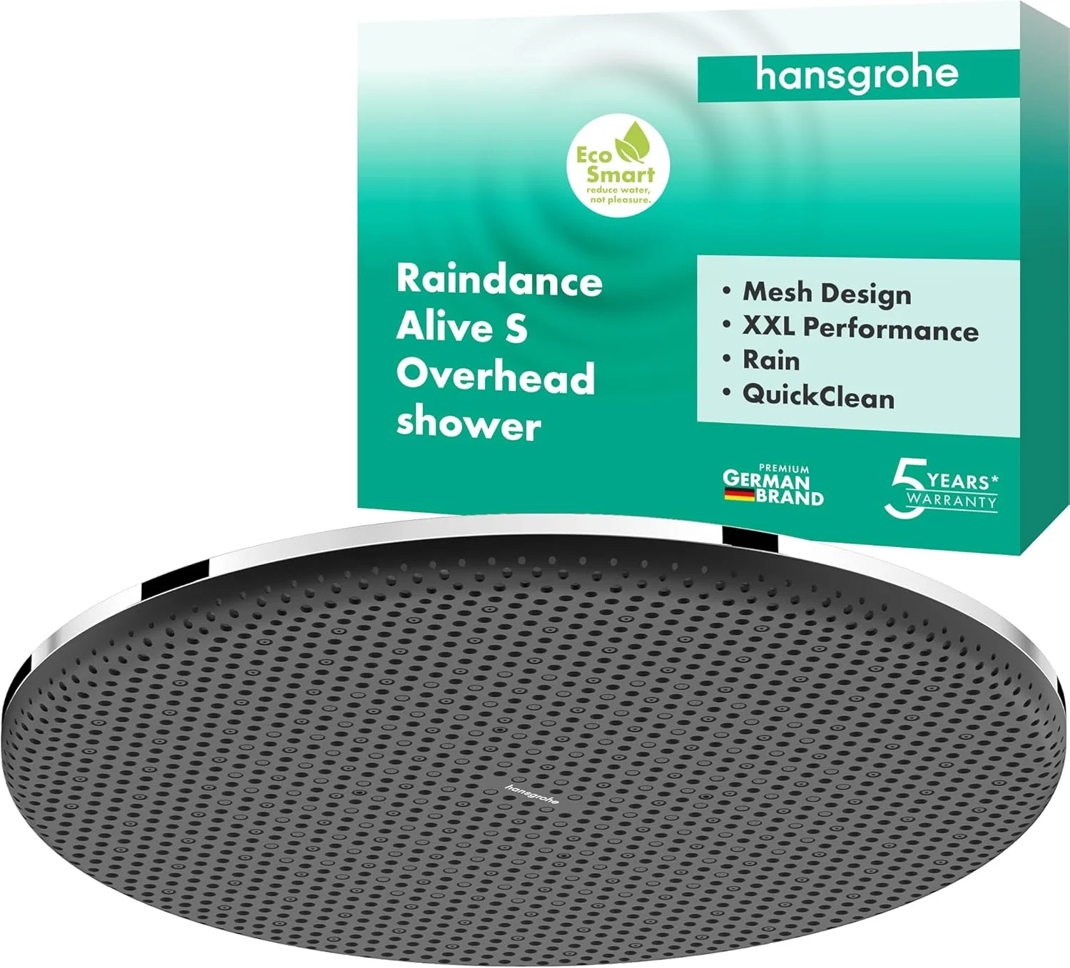 سردوش کاهنده مصرف آب هانسگروهه Raindance Alive S 24521000 (EcoSmart)، سردوش گرد (300 میلی متر)، دوش بارانی با 1 نوع جت برای نصب روی دیوار/سقف، سردوش با عملکرد ضد رسوب سردوش کاهنده مصرف آب هانسگروهه Raindance Alive S 24521000 (EcoSmart)، سردوش گرد (300 میلی متر)، دوش بارانی با 1 نوع جت برای نصب روی دیوار/سقف، سردوش با عملکرد ضد رسوب