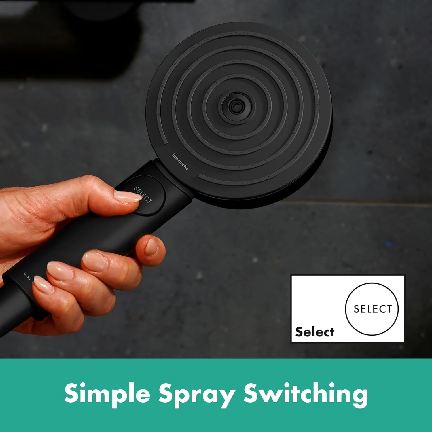 هانسگروهه Pulsify Select S - ست دوش صرفه جویی در آب با ترموستات دوش Ecostat Element، با سر دوش 8,2 لیتر در دقیقه (EcoSmart)، میله دوش 90 سانتی متری، شلنگ و نگهدارنده دوش، مشکی مات، 24271670 هانسگروهه Pulsify Select S - ست دوش صرفه جویی در آب با ترموستات دوش Ecostat Element، با سر دوش 8,2 لیتر در دقیقه (EcoSmart)، میله دوش 90 سانتی متری، شلنگ و نگهدارنده دوش، مشکی مات، 24271670