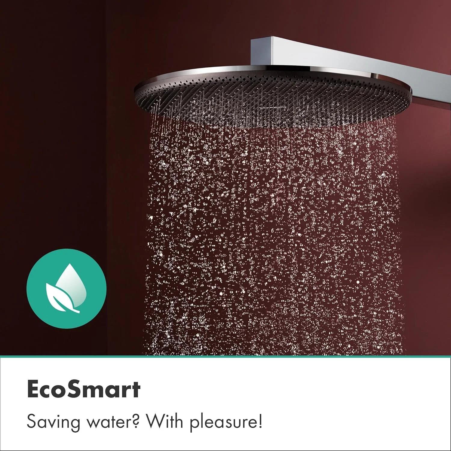 سردوش کاهنده مصرف آب هانسگروهه Raindance Alive S 24521000 (EcoSmart)، سردوش گرد (300 میلی متر)، دوش بارانی با 1 نوع جت برای نصب روی دیوار/سقف، سردوش با عملکرد ضد رسوب