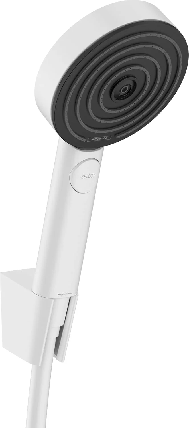 ست دوش هانسگروهه Pulsify Select S 24305700 با سردوش کاهنده مصرف آب (EcoSmart، 3 نوع جت شامل PowderRain)، شلنگ دوش (1.60 متر) و نگهدارنده سردوش، سفید مات ست دوش هانسگروهه Pulsify Select S 24305700 با سردوش کاهنده مصرف آب (EcoSmart، 3 نوع جت شامل PowderRain)، شلنگ دوش (1.60 متر) و نگهدارنده سردوش، سفید مات