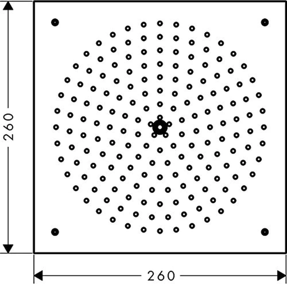 دوش سقفی هانسگروهه ریندنس 260/260 با قابلیت صرفه جویی در مصرف آب، یک حالت اسپری، 9 لیتر در دقیقه، کروم، نقره ای دوش سقفی هانسگروهه ریندنس 260/260 با قابلیت صرفه جویی در مصرف آب، یک حالت اسپری، 9 لیتر در دقیقه، کروم، نقره ای