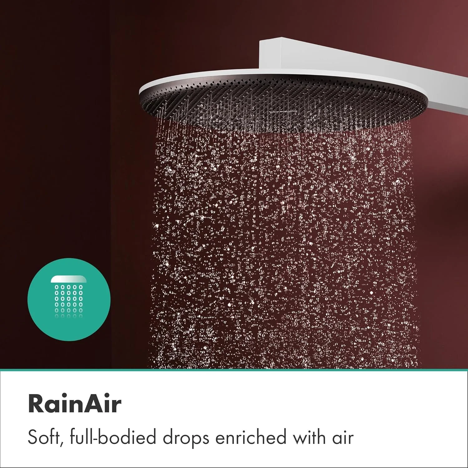 سردوش گرد هانسگروهه ریندنس آلایو S 24520700 (300 میلی متر)، دوش بارانی با 1 نوع جت برای نصب روی دیوار یا سقف، سردوش با عملکرد ضد رسوب، سفید مات