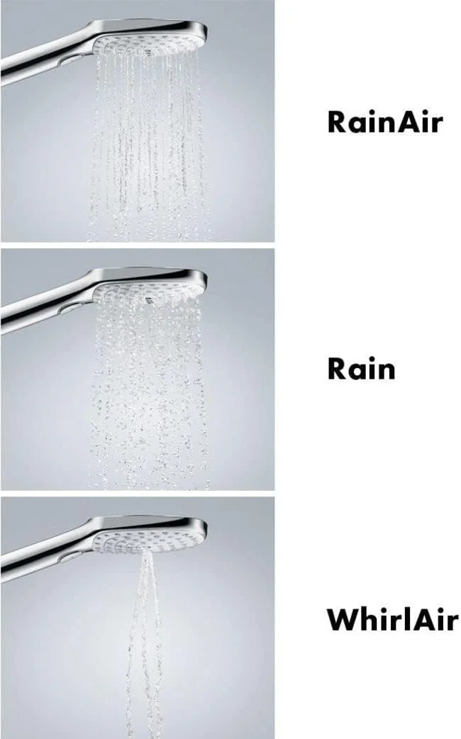 دوش دستی لوکس 5 اینچی Hansgrohe AXOR AXOR ShowerSolutions مدرن با 3 حالت پاشش بارانی، بارانی هوا، گردابی مدل 26051821 دوش دستی لوکس 5 اینچی Hansgrohe AXOR AXOR ShowerSolutions مدرن با 3 حالت پاشش بارانی، بارانی هوا، گردابی مدل 26051821